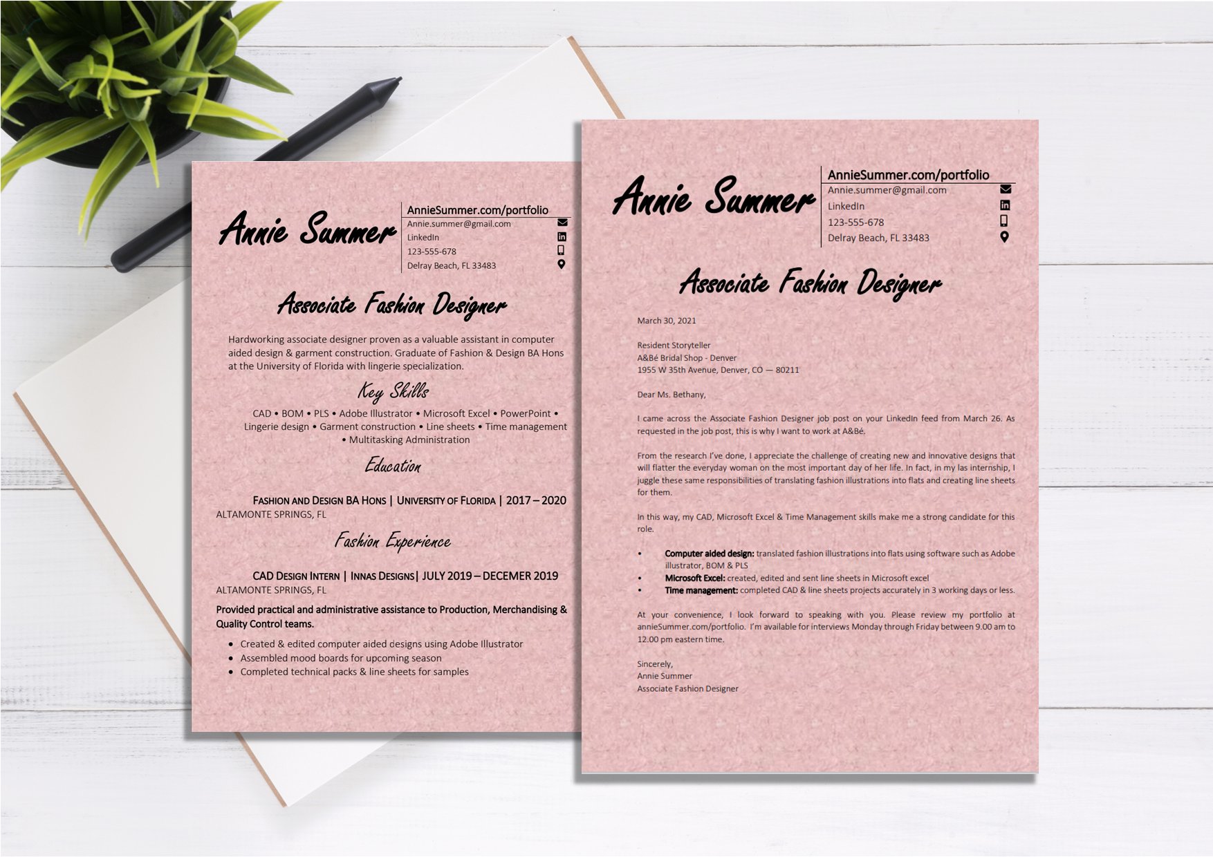 Fashion Designer Cover Letter Template